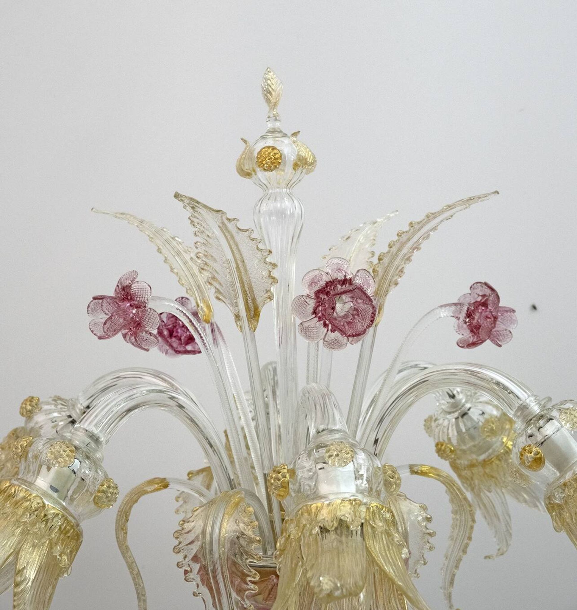 Ca'Rezzonico Blown Murano Glass 6 Arms Floor Lamp, Italy, 1950s