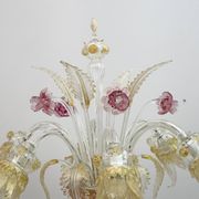 Ca'Rezzonico Blown Murano Glass 6 Arms Floor Lamp, Italy, 1950s