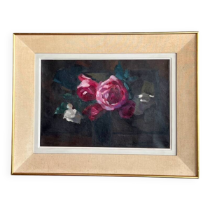 Huile sur toile au bouquet