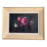 Oil on canvas with bouquet