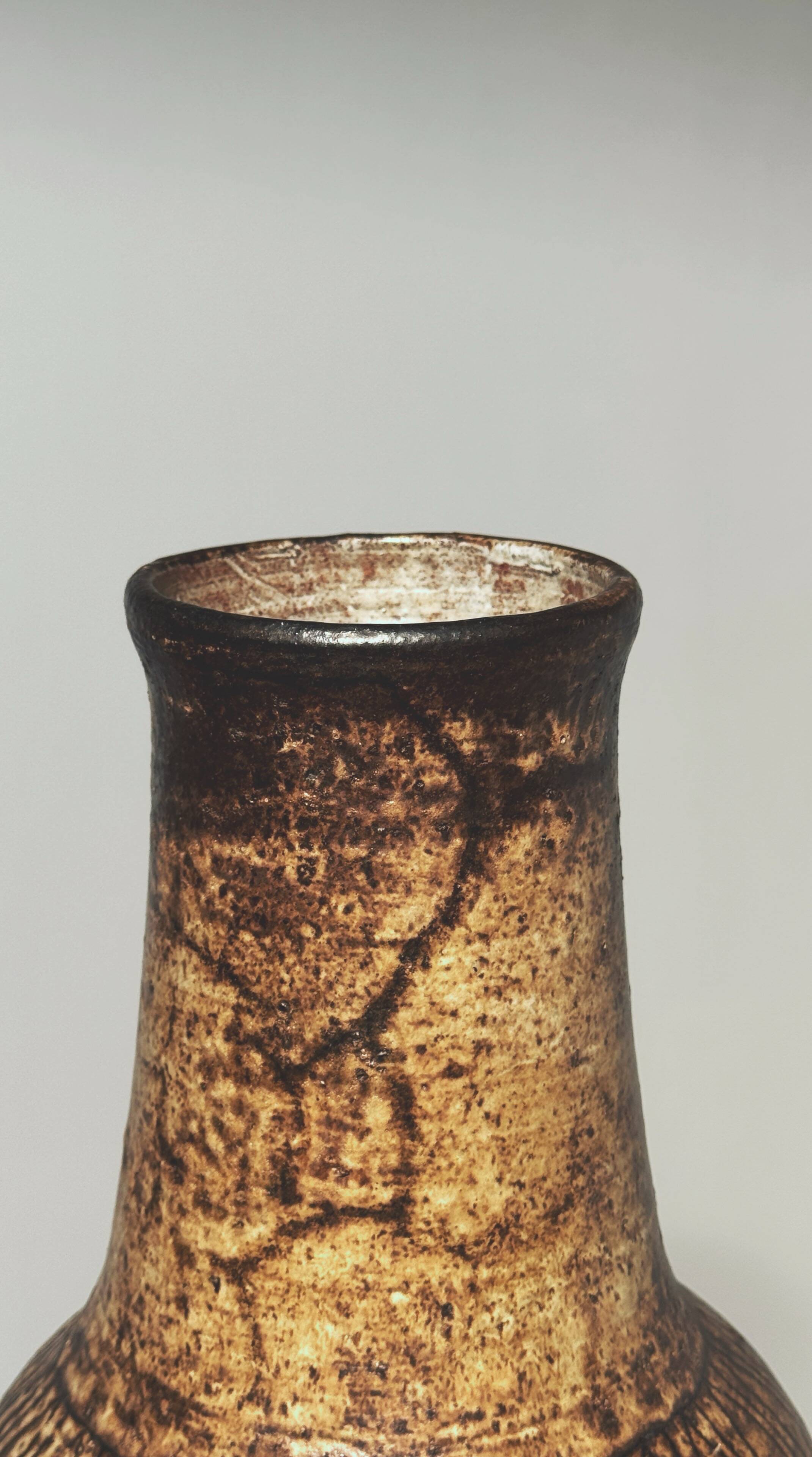 Stoneware vase by Jacques Pouchain, France, 1960