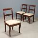 Antique Charles X chairs in mahogany and fabric, France, 19th century