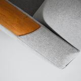 Fauteuil moderne du milieu du siècle, restauré, 1960, tissu gris clair