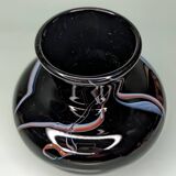Vase Verrerie de Maure - Vieil black and scrolls