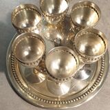 Servant eggcups metal silveré