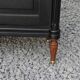 Renovated black antique Louis XVI style display cabinet, glass-fronted bookcase.