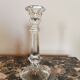 Pair of antique candle holders in transparent glass