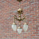 Lustre en laiton du milieu du XXe siècle, Europe occidentale