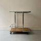 Vintage bar trolley in chrome steel and glass by Howard Miller circa 1970
