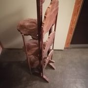 Shelf folding tray carved wood shelf 3 levels 6 shelves India