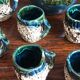 Vintage service style Vallauris called "sea foam" + 8 glasses