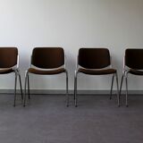 Set of 4 chairs DSC 106 by Giancarlo Piretti for Castelli, Italy, 70's.