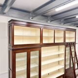 Large Classic English Art Deco Bookcase Library Cabinet