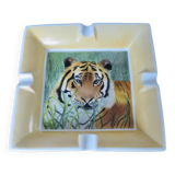 Cendrier " tigre " animal, en porcelaine années 70 80