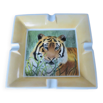 Cendrier " tigre " animal, en porcelaine années 70 80