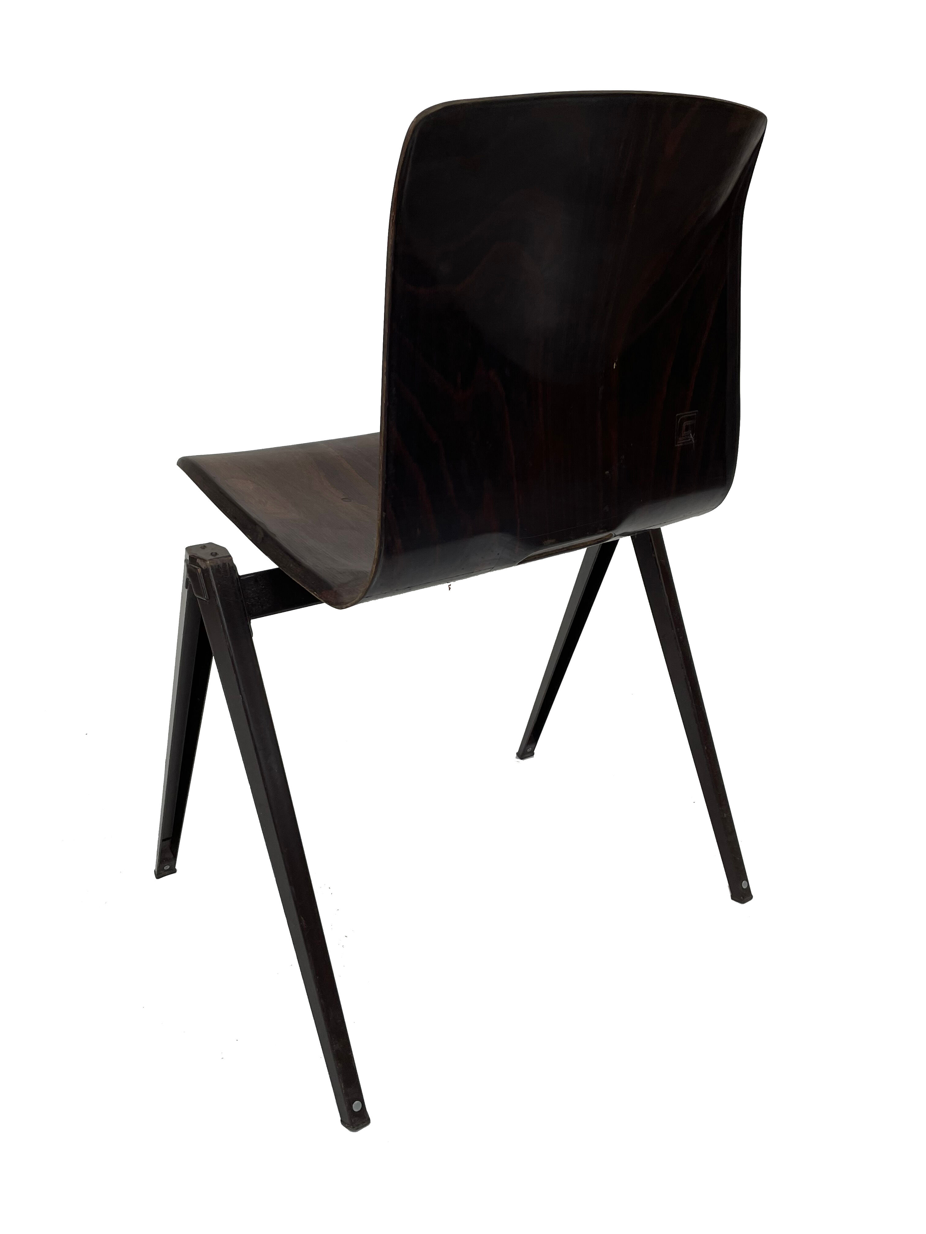 Pagholz Galvanitas S22 stackable school chair dark brown