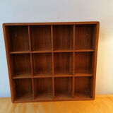 12-locker box presentation frame, teak, 1960