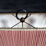 Art deco crystal bronze wall light with its Jules Leleu lampshade, rare model