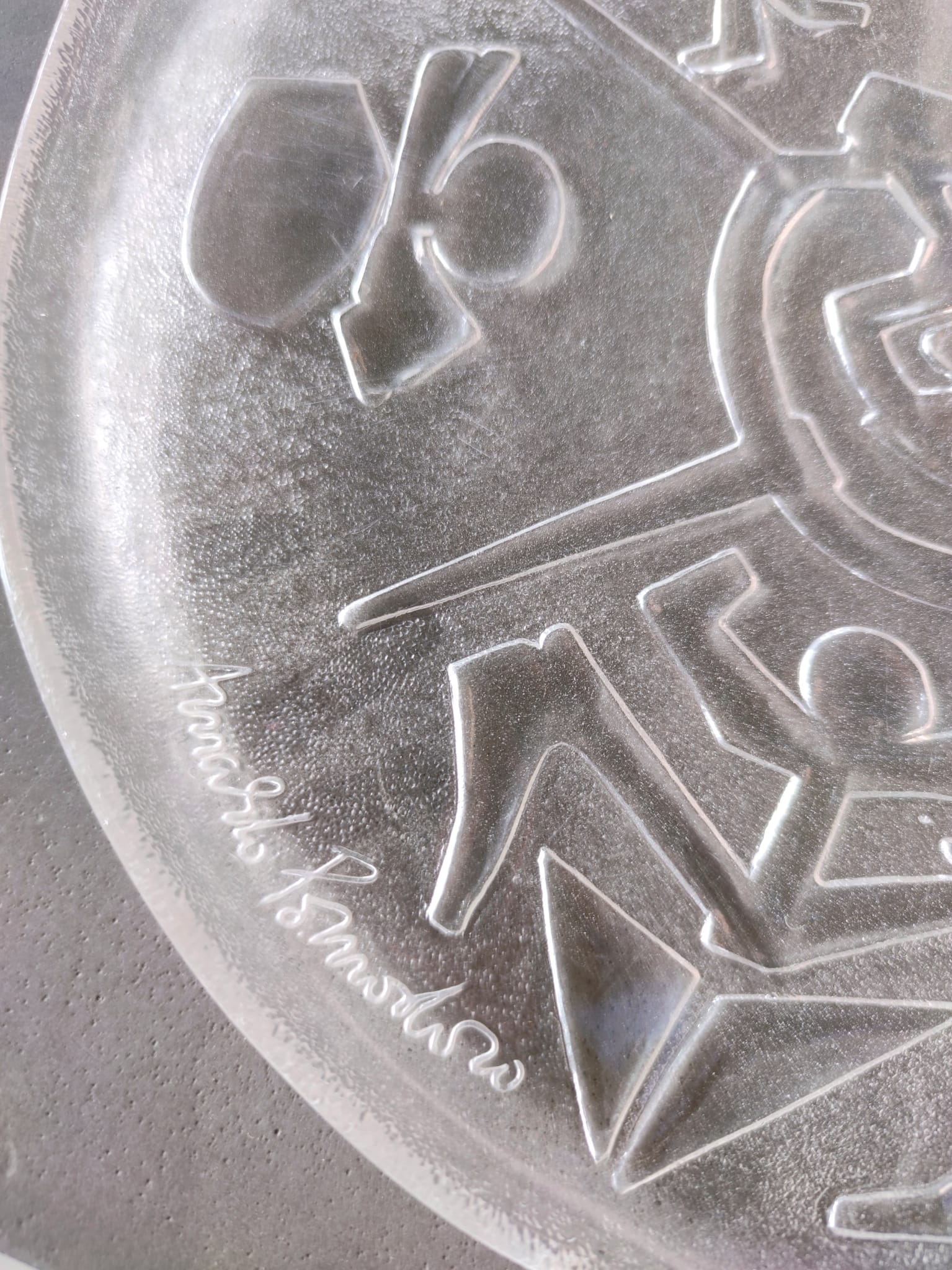 Glass dish by Arnaldo Pomodoro Ars D Milano