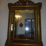 Miroir à parcloses en stuc doré XIXème siècle 89x130cm