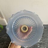 Vintage frosted blue glass pendant light