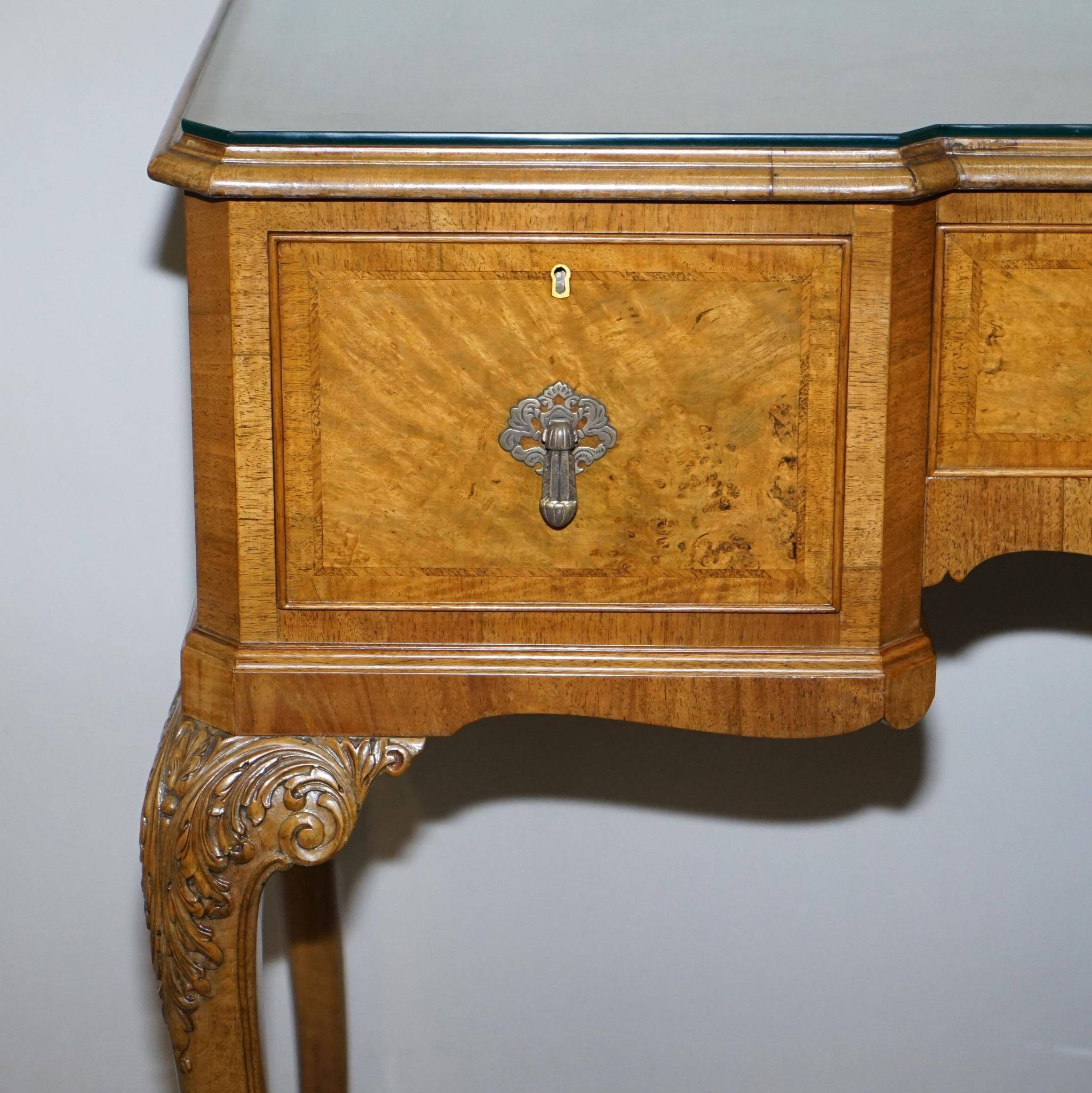 Console Burr Walnut Art Deco Denby & Spinks Breakfront