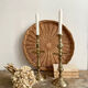Pair of engraved brass candle holders