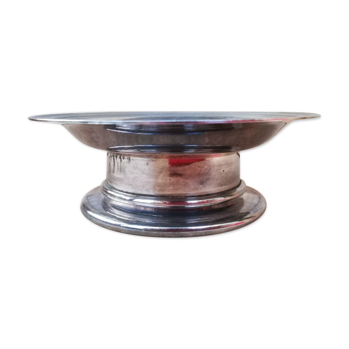 Silver metal butter dish