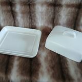 White ceramic butter dish