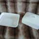 White ceramic butter dish