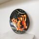 Vintage Hand-Painted Clay Wall Plate: 1970s Yugoslavia Still Life Decor