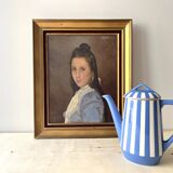 Large Fox Trott Sarreguemines coffee pot in art deco earthenware, 1930s vintage