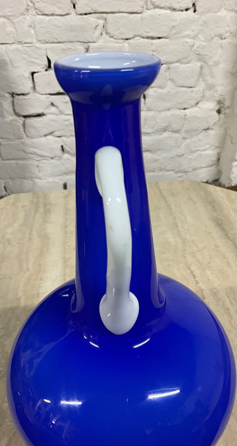 Vintage two-tone glass paste vase