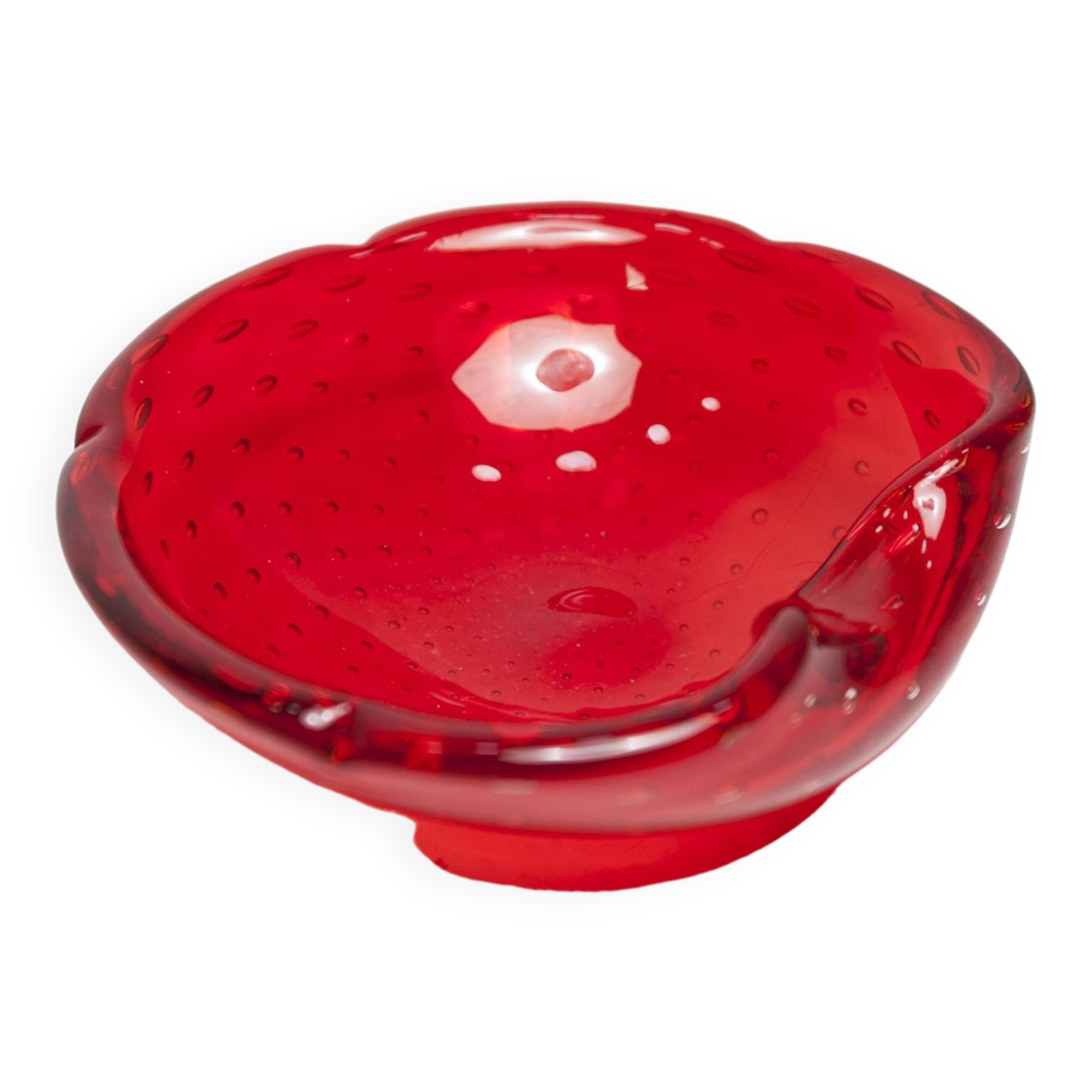 Murano Ashtray "Strawberry" Seguso Murano Italy 1970s