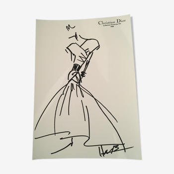 Christian Dior, press fashion illustration "spring collection - summer 1986"