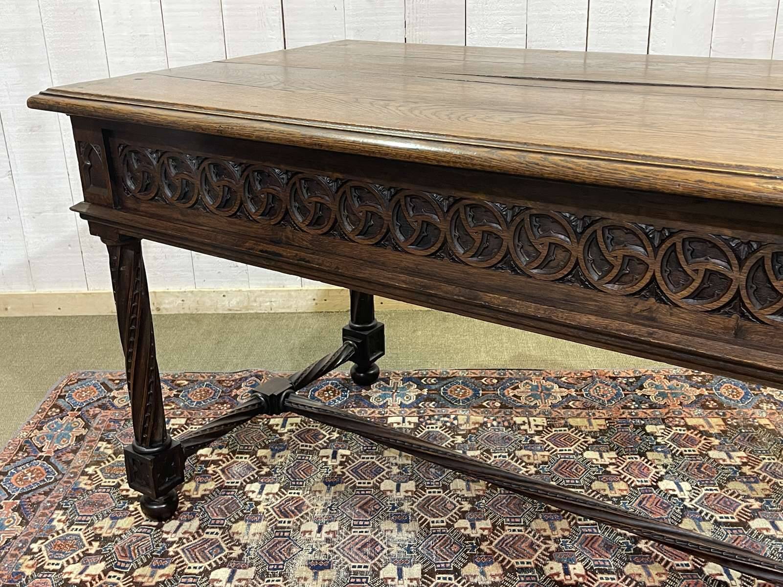 Late 19th century Gothic style oak desk