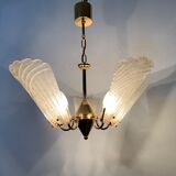 Italian murano glass chandelier hollywood regency design , 1970’s