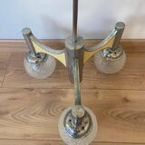 Lustre vintage 3 feux chromé globes verre