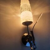 Pair of vintage tulip shaped globe chrome wall sconces