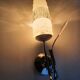 Pair of vintage tulip shaped globe chrome wall sconces