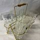 Set of 6 lemonade glasses with brass support