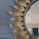 Mirror sun acanthus sheets vintage gold metal 50s