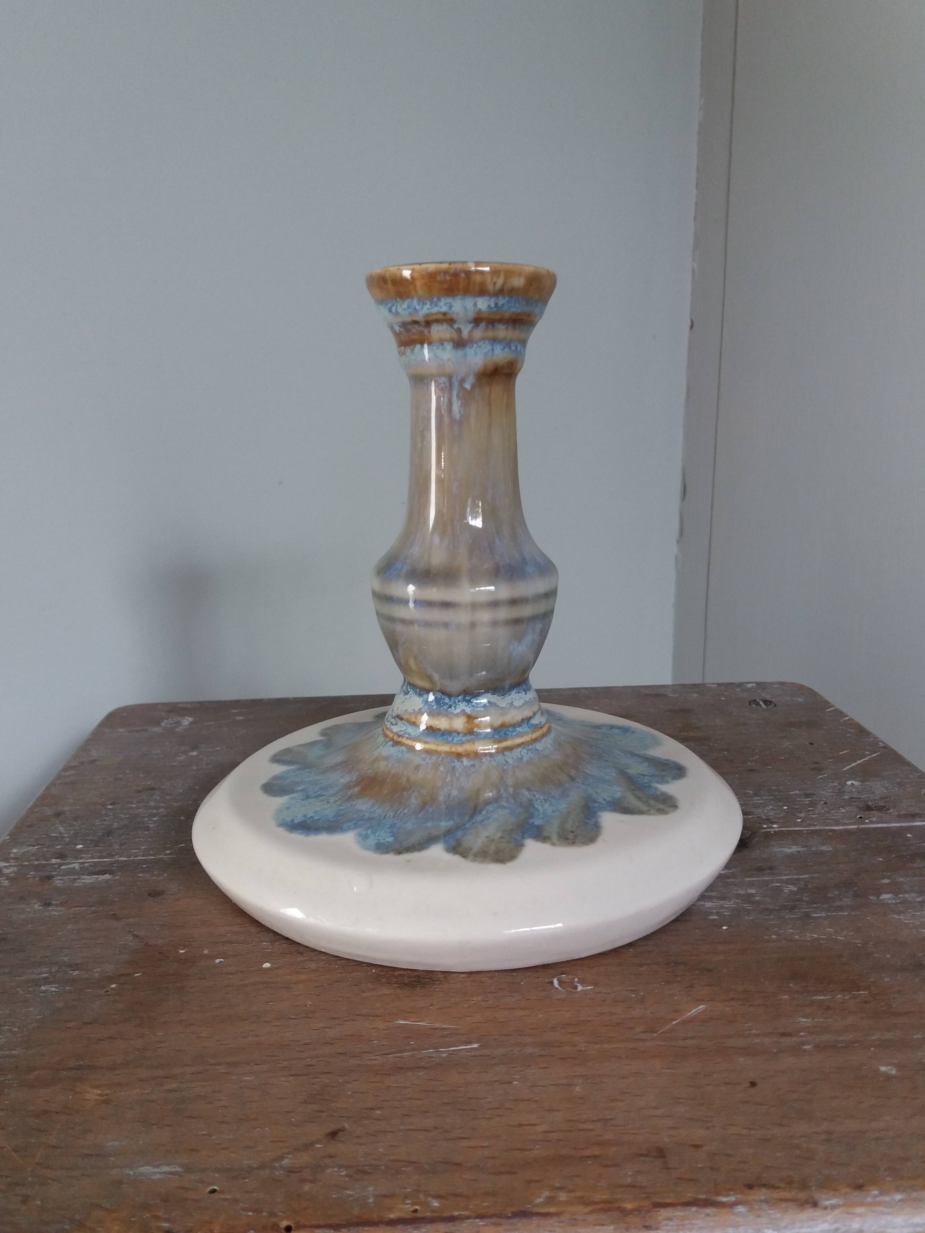 Rhodaceram flamed cloud sandstone candle holder