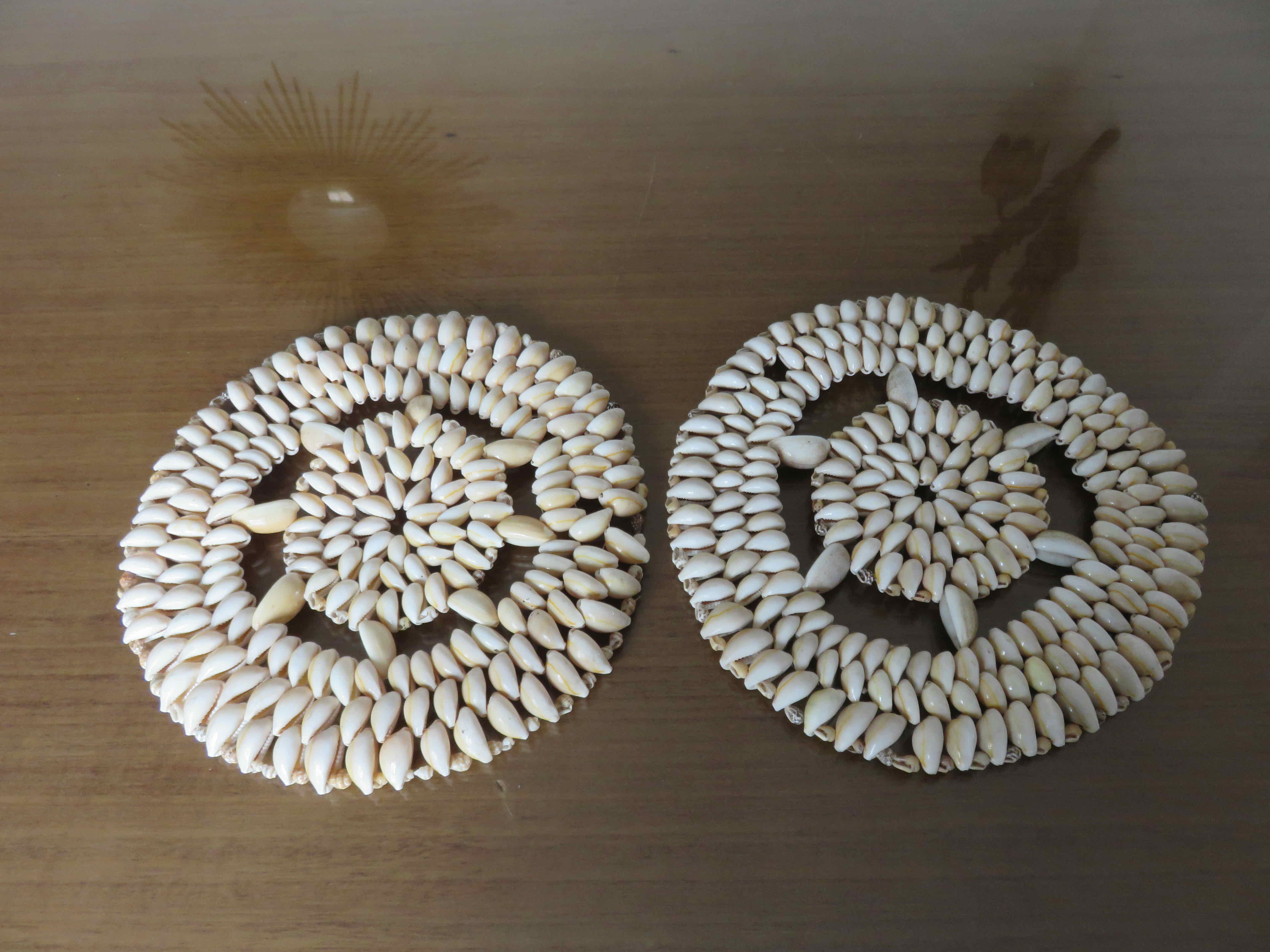 Pair of shell dishes underside 70s