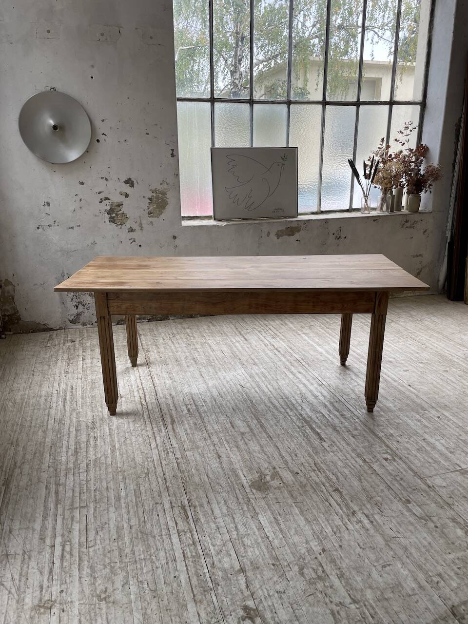 1950s oak butcher's farm table