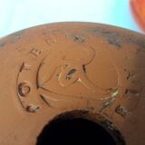 Orange planter and saucer