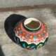 Petit Vase Vintage rond en céramique Turque H 11 cm