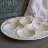 Vintage French oyster plate in majolica from Longchamp