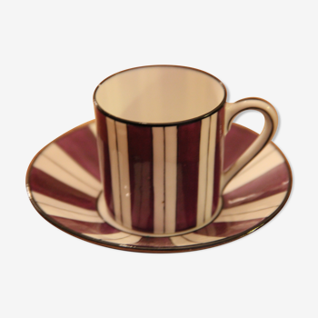 Limoges porcelain mocha cup and saucer