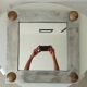 Vintage folk art mirror in cast aluminum and solid brass 60s/70s 50*50 cm
